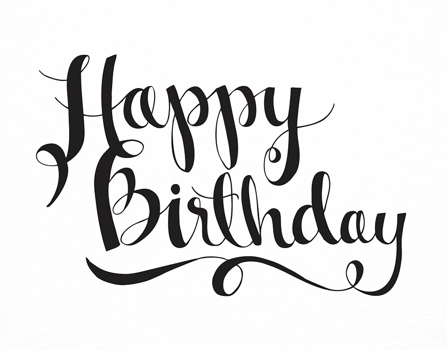 Happy Birthday Calligraphy Transparent Images