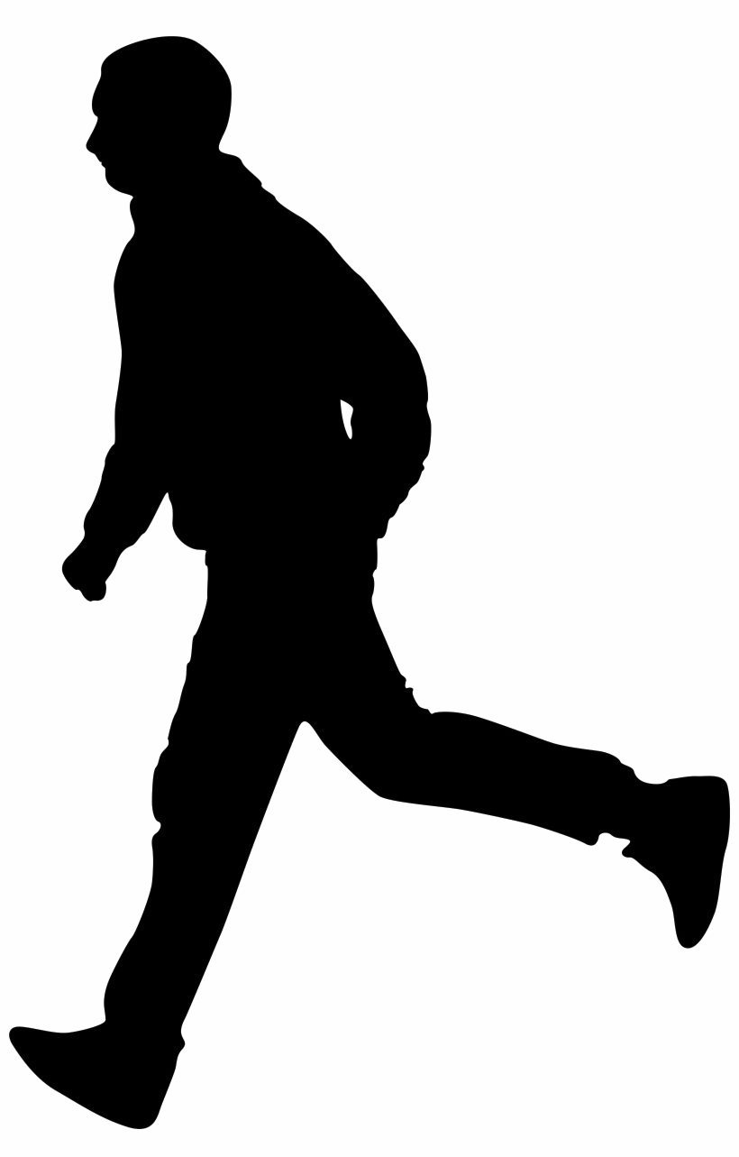 Running Man Black Background PNG Image