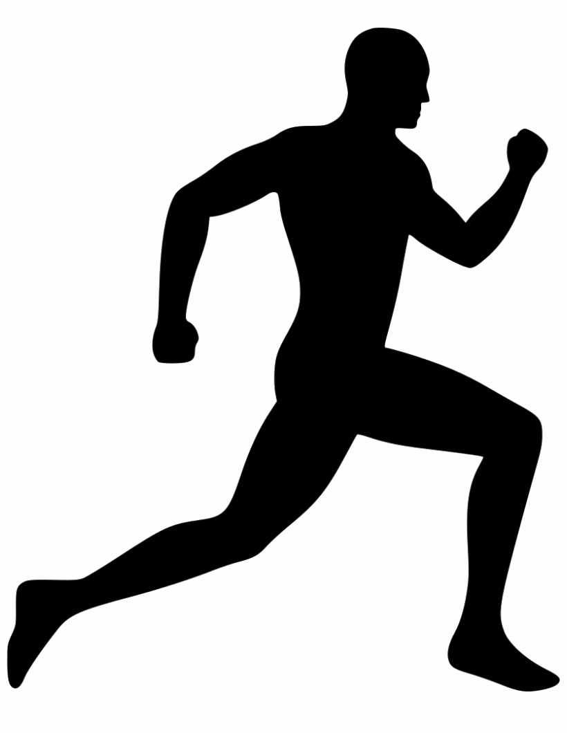Running Man Black PNG Clipart Background