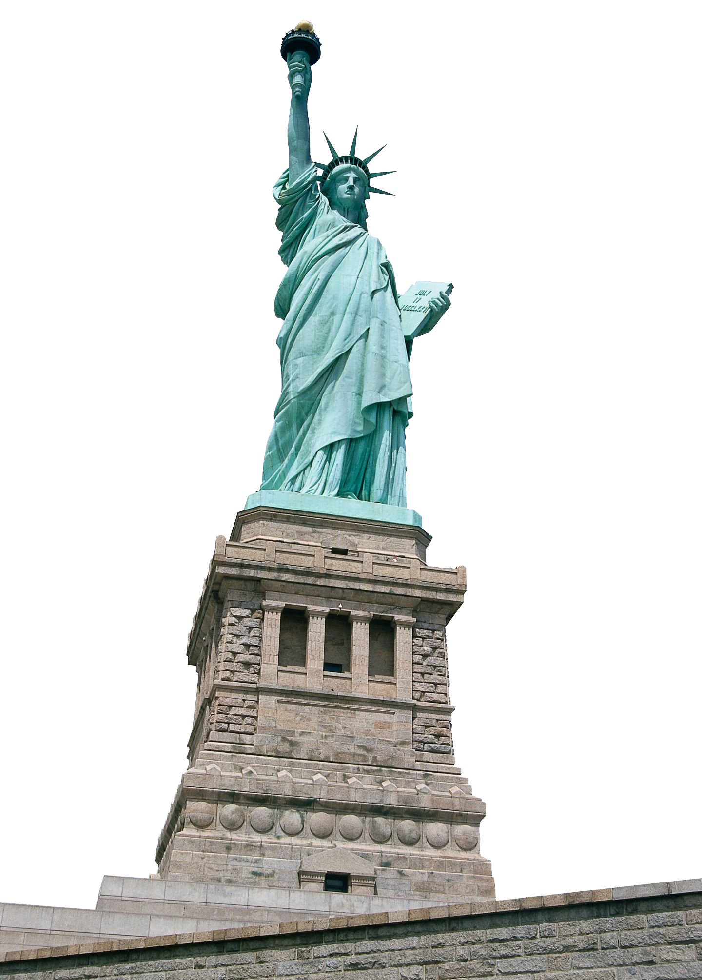 Patung latar belakang transparan Liberty