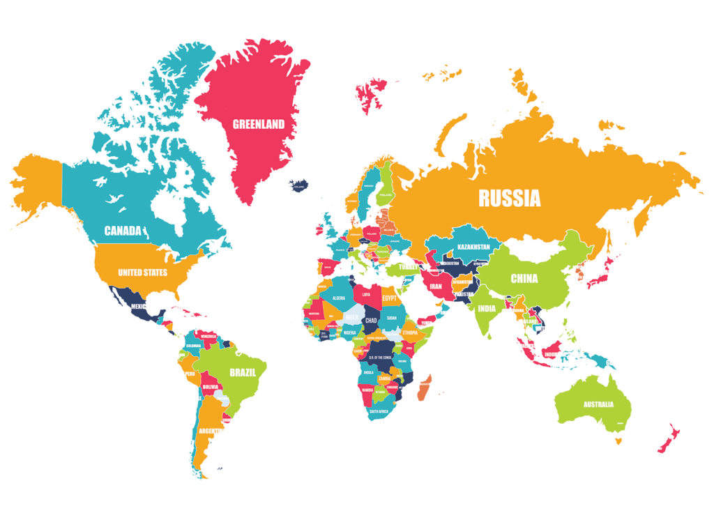 خريطة العالم شفافة PNG
