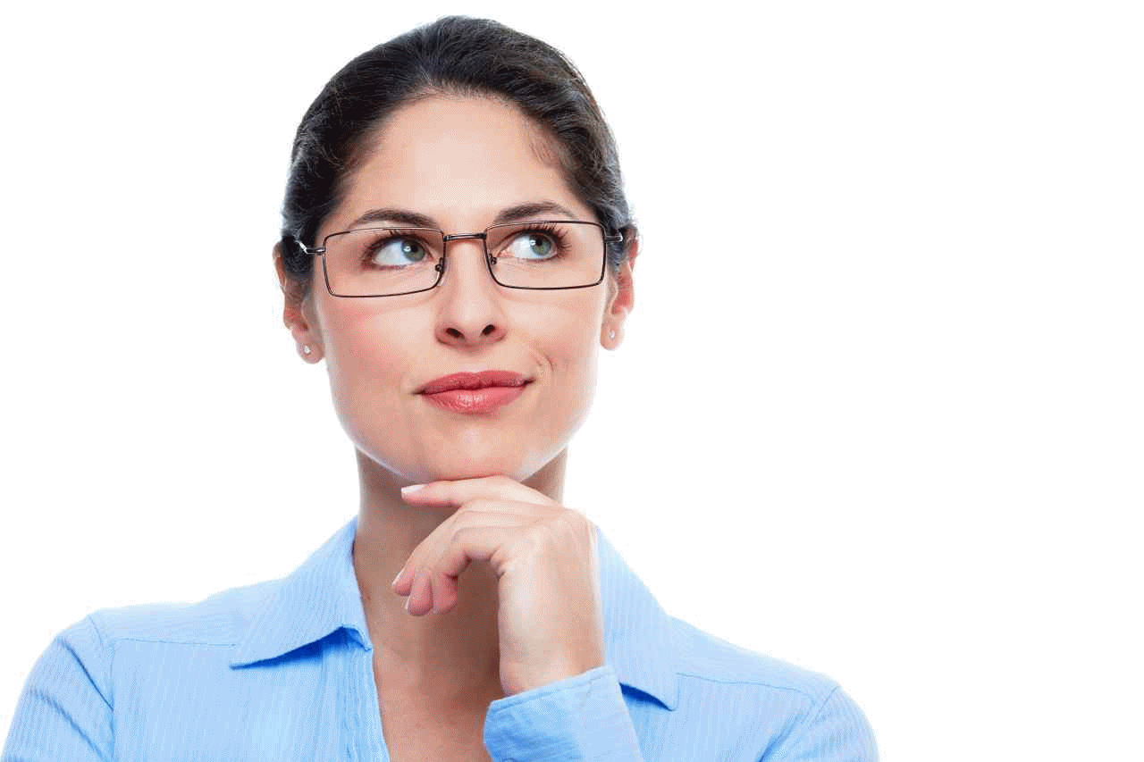 Thinking Woman Background PNG Image