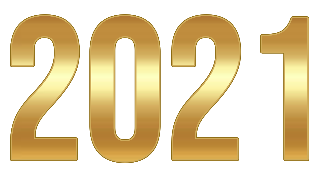2021 Golden Gradient Text PNG
