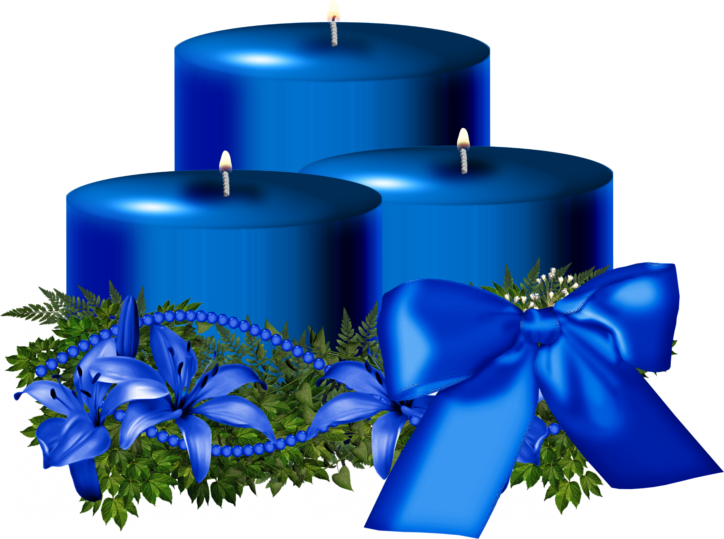 Blue Christmas Candle PNG