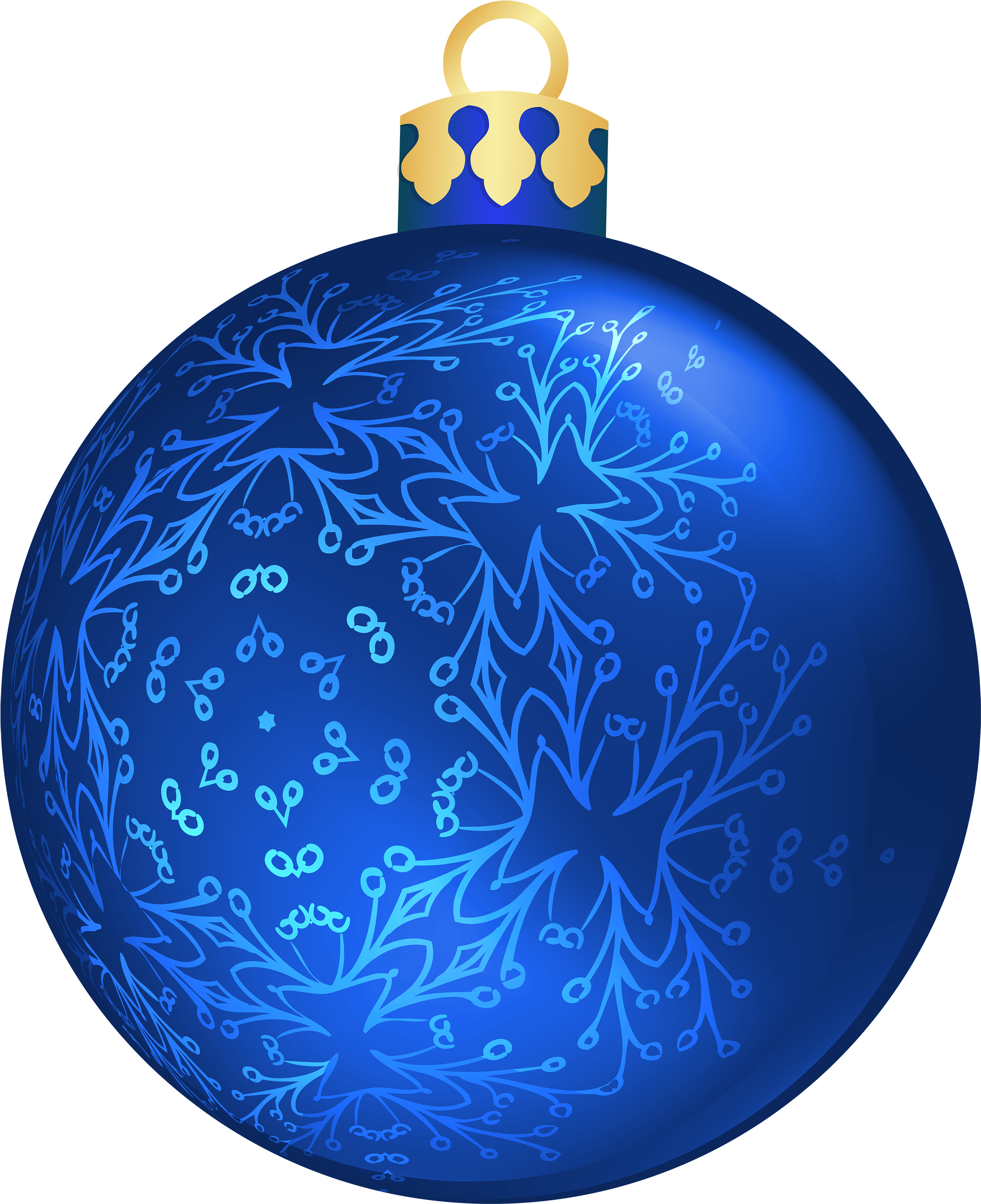 Blue Decorated Christmas Ball PNG