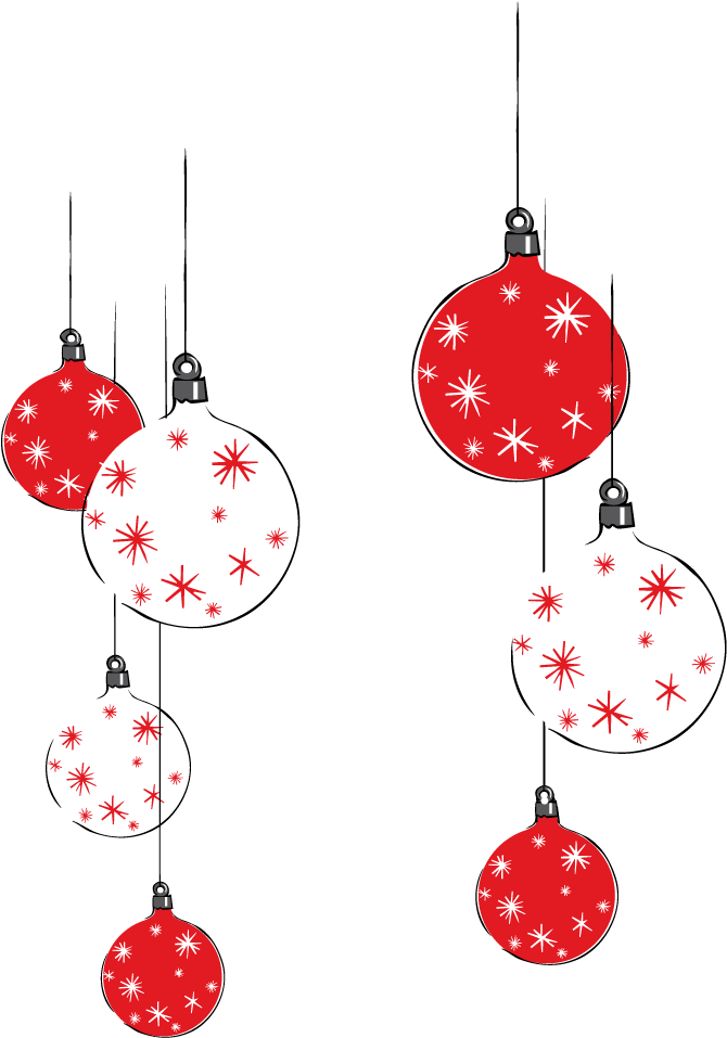 Christmas Baubles Clipart PNG