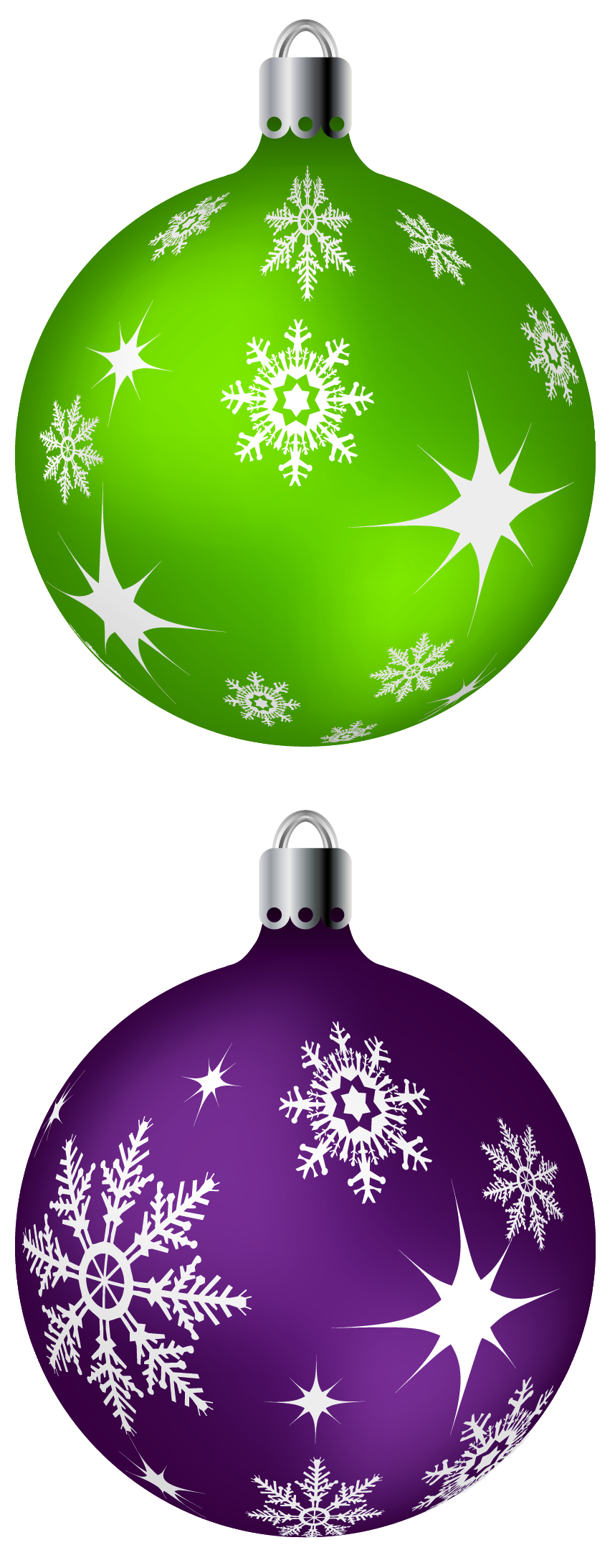 Christmas Baubles Green Purple PNG