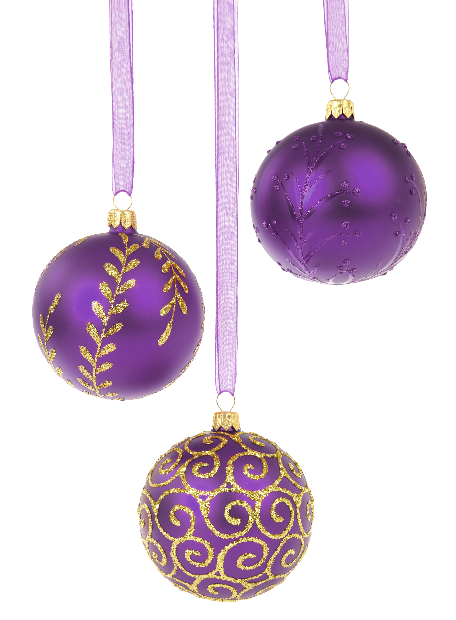 Christmas Baubles Purple PNG