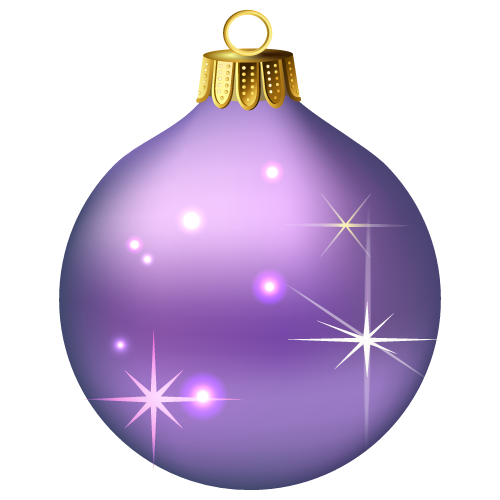 Christmas Baubles Purple Shining PNG