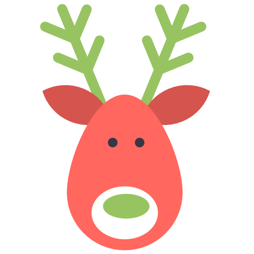 Christmas Reindeer Pink Face PNG