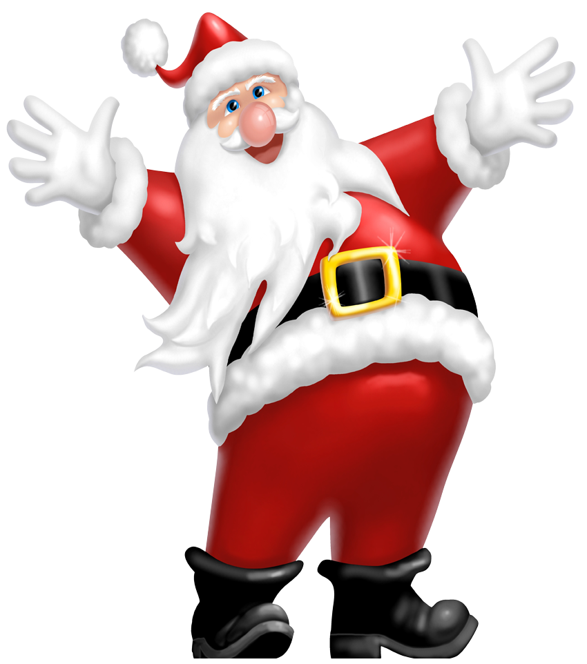 Noël Santa Claus étreignant PNG