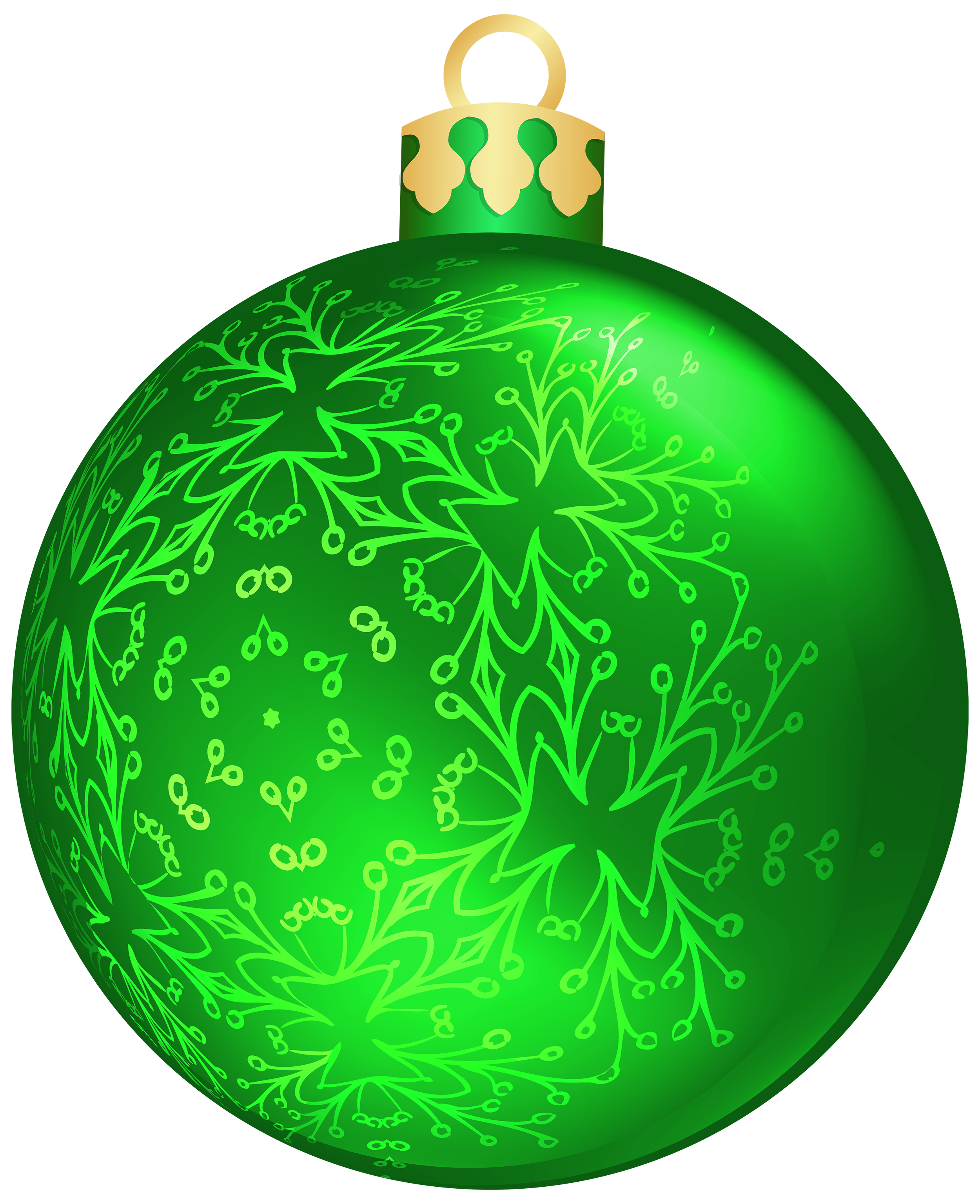 Decorated Christmas Ball Green PNG