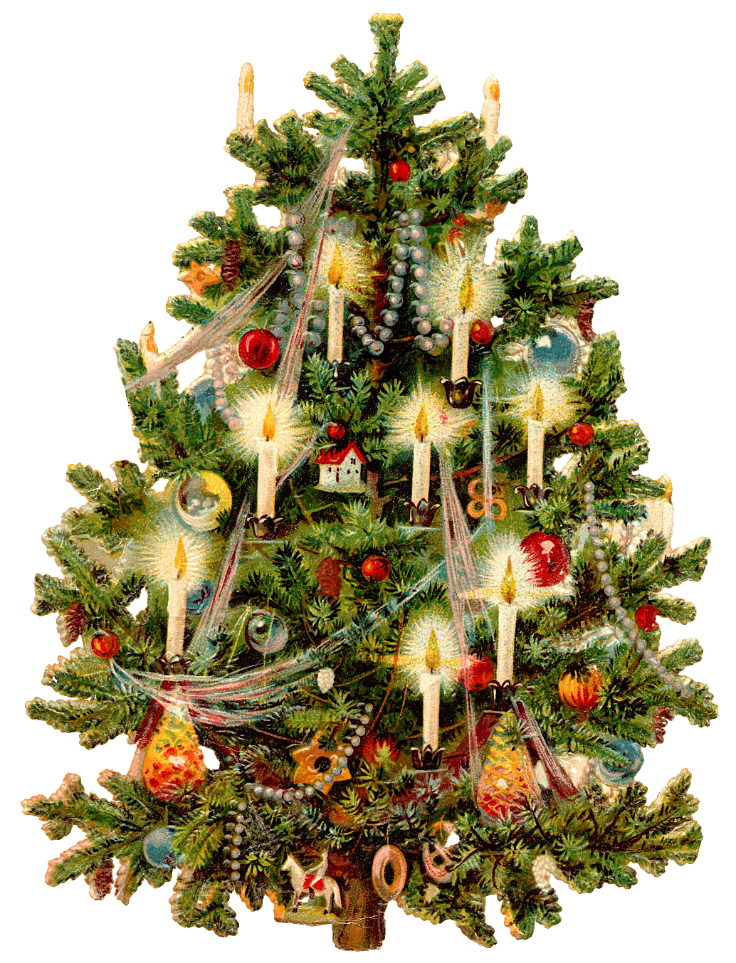 Decorated Christmas Tree Transparent PNG