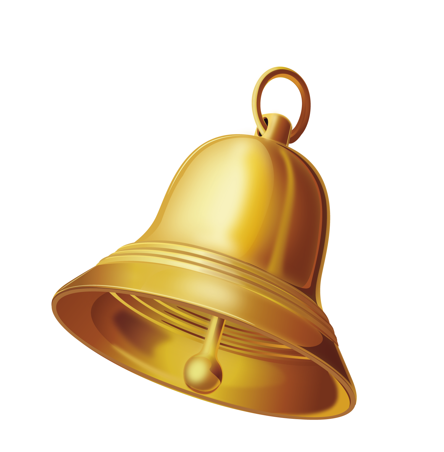 Bell de oro inclinado PNG