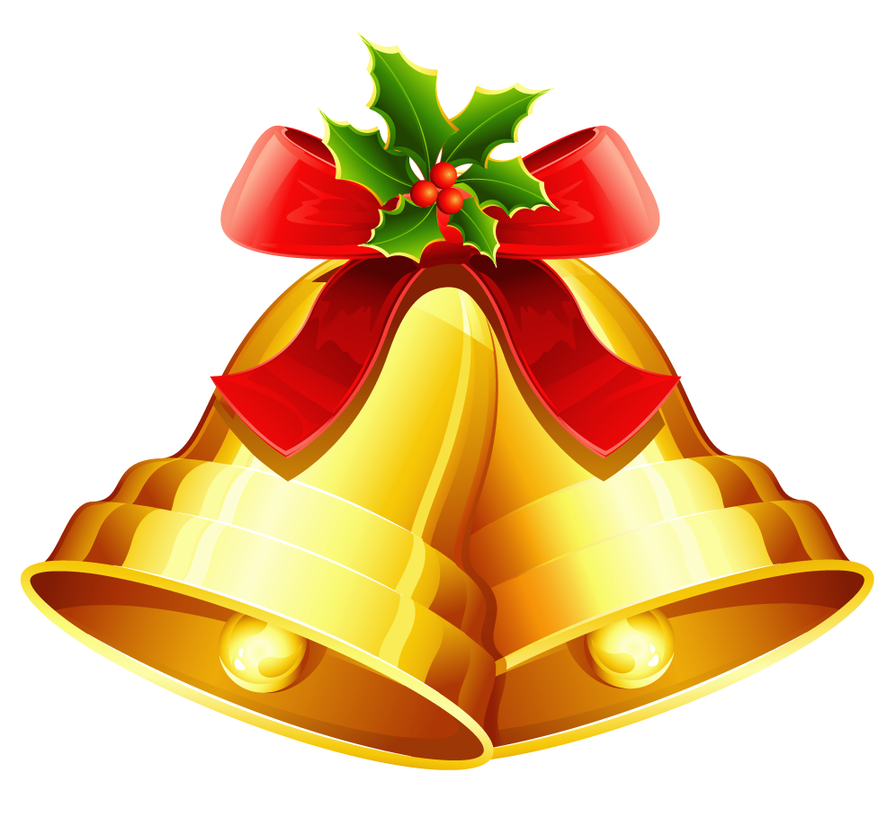 Golden Christmas Bell Clipart PNG