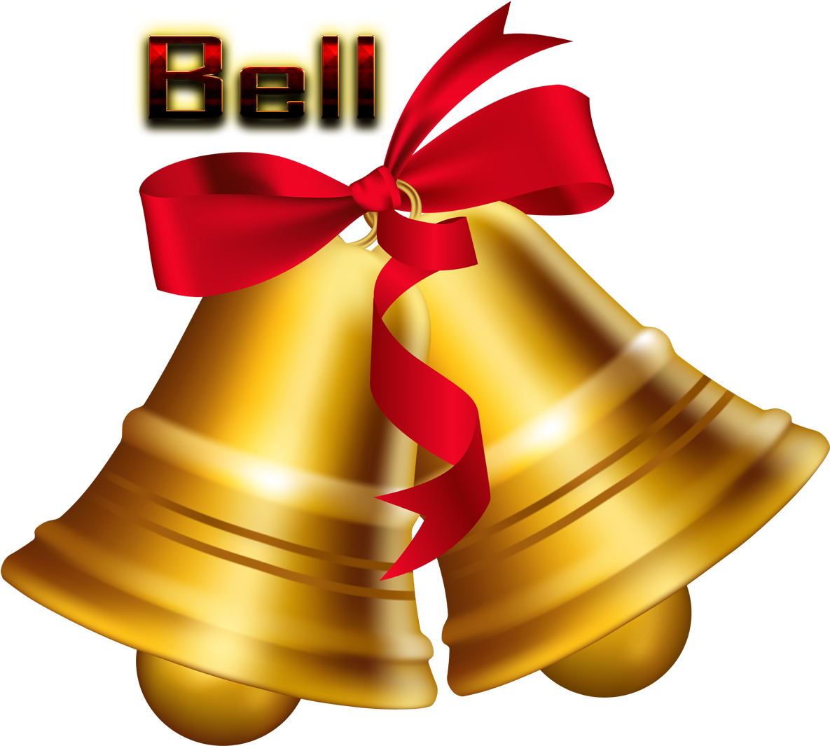 Golden Christmas Bell Decoration PNG