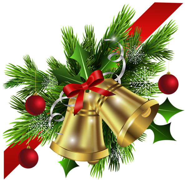 Golden Christmas Bell Transparent PNG