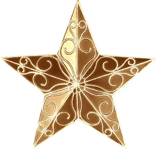 Golden Christmas Star Clipart PNG
