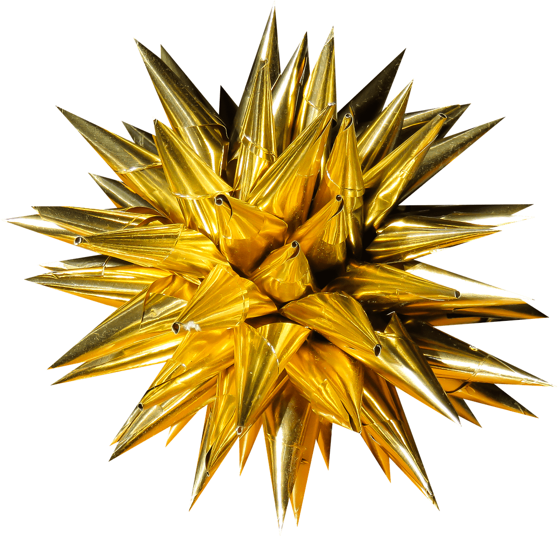 Gouden kerst ster spikes PNG