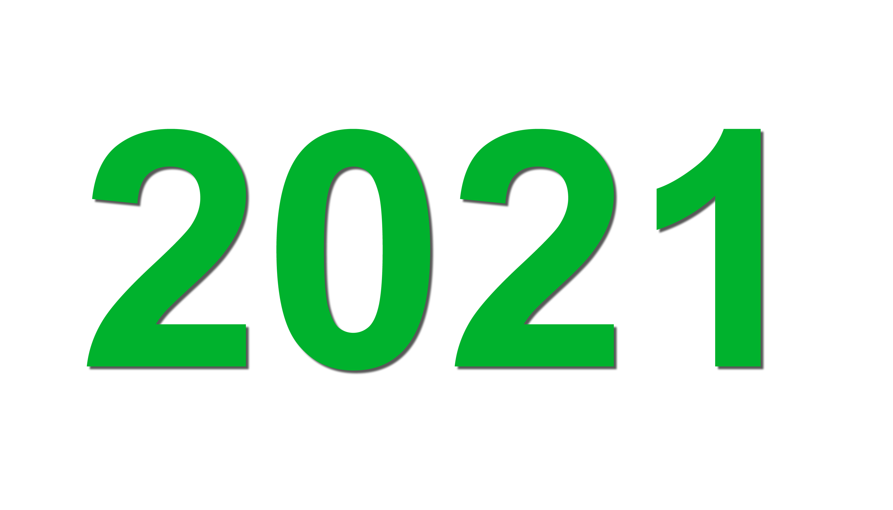 Green 2021 Text New Year Transparent PNG