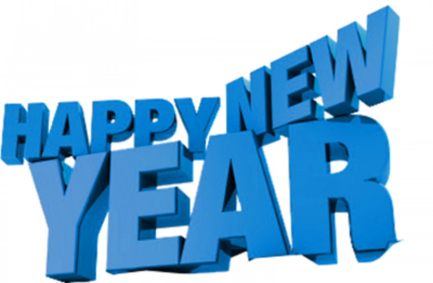 Happy New Year 2021 Blue Text PNG