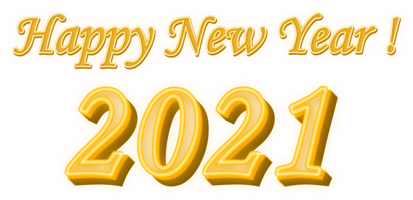 Happy New Year 2021 Golden Transparent PNG