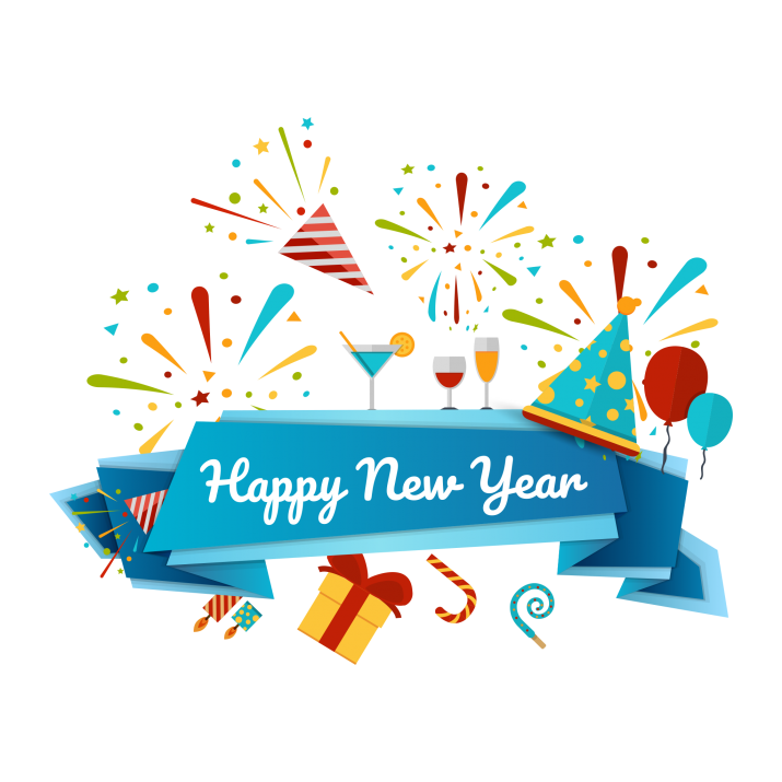 Happy New Year Celebration Effect Transparent PNG