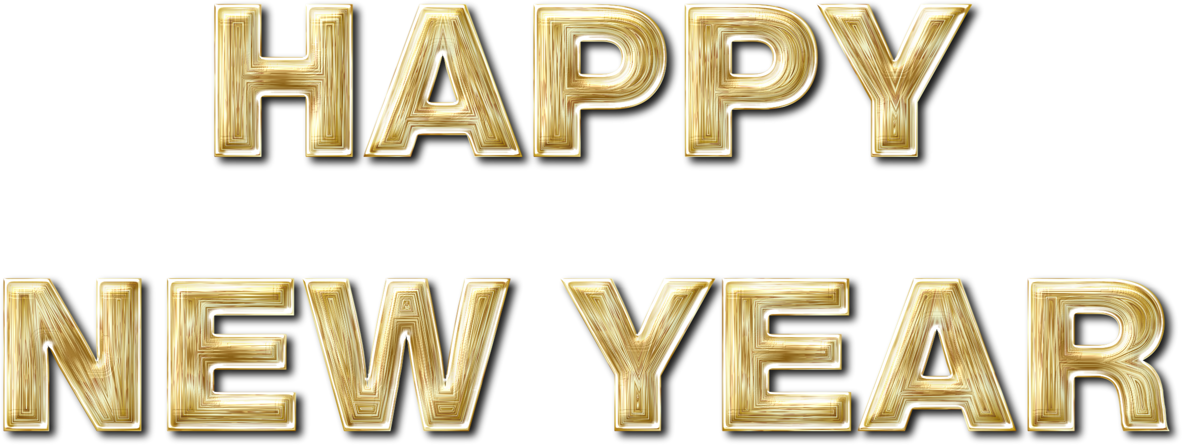 Happy New Year Golden Transparent PNG