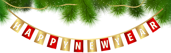 Happy New Year Hanging Wall Banner Transparent PNG
