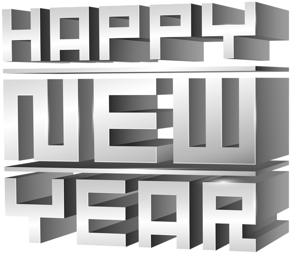 Happy New Year Silver Text 2021 PNG