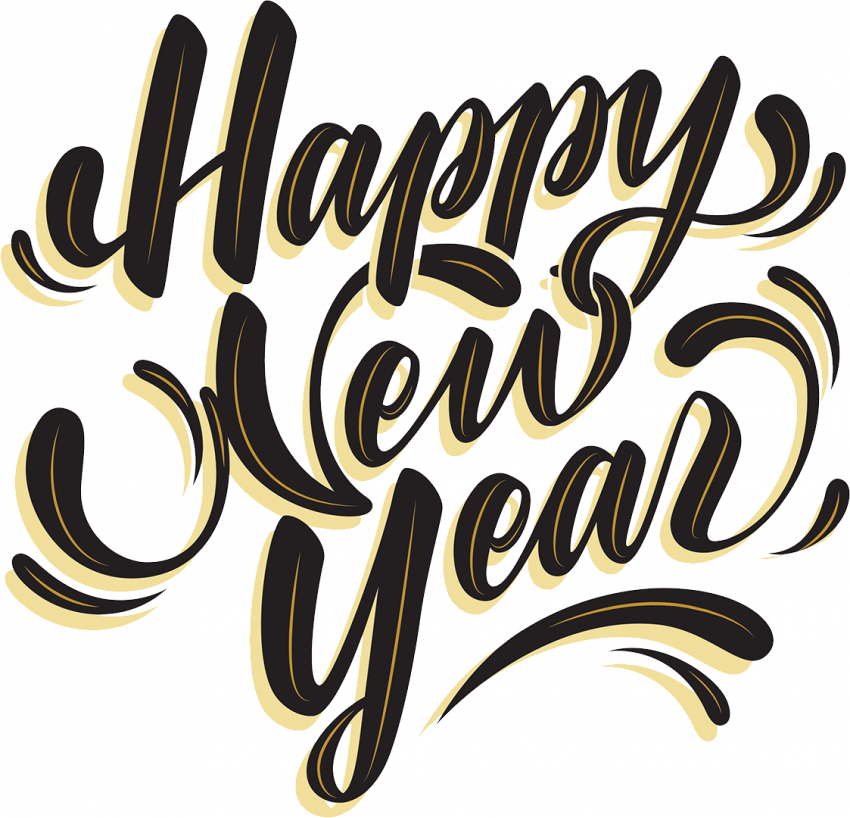 Happy New Year Text Style PNG
