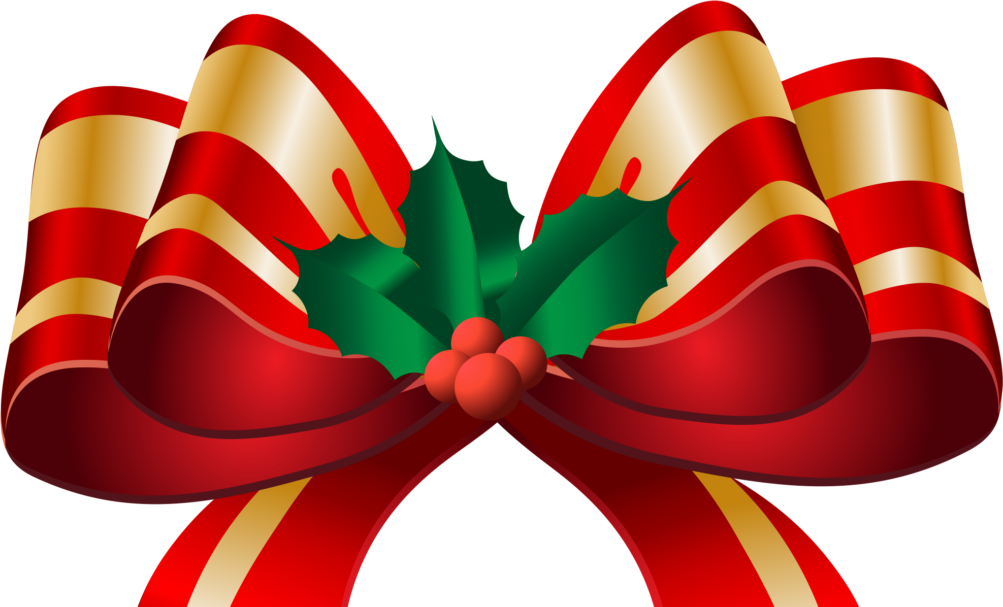 Merry Christmas Ribbon Green Leaves PNG