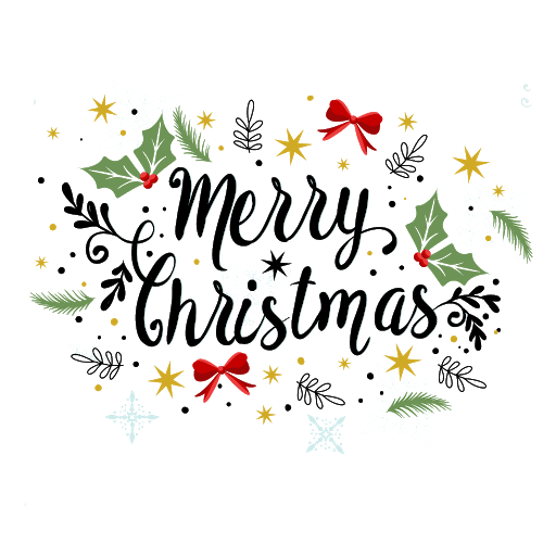 Merry Christmas Text Decoration PNG