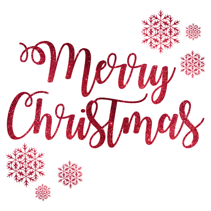 Merry Christmas Text Design Glowing PNG