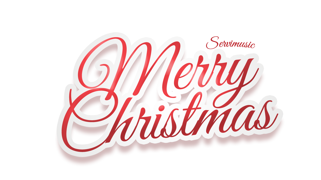 Merry Christmas Text Design White Stroke PNG