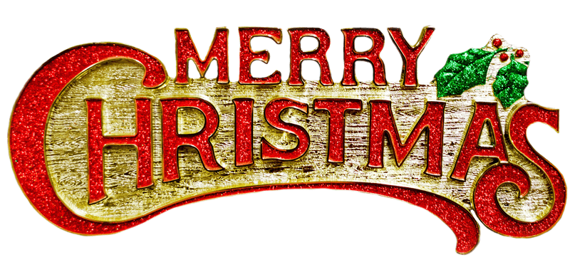 Merry Christmas Text Realistic PNG