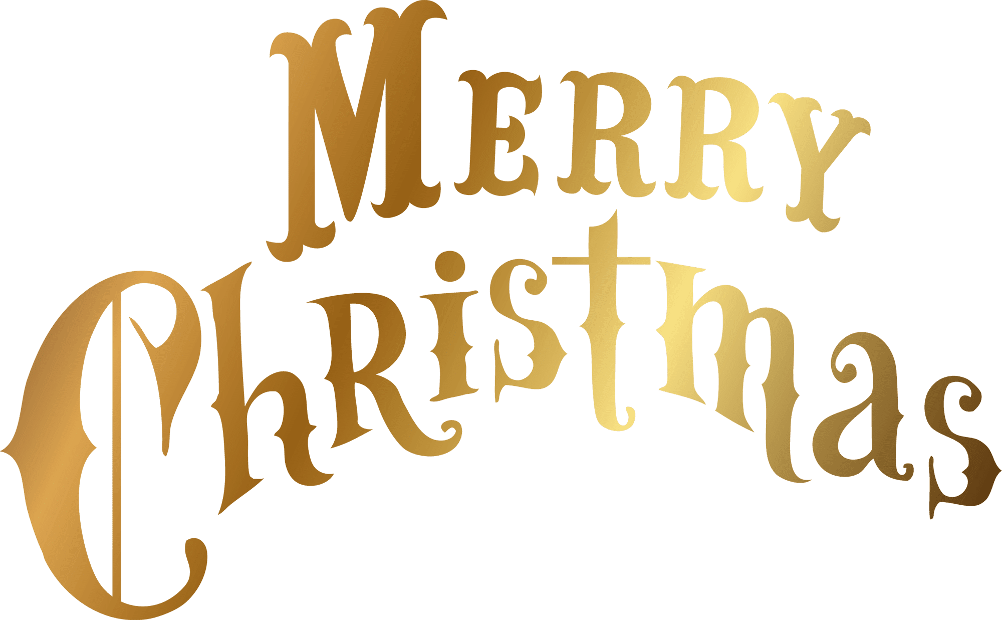 Merry Christmas Text Shining PNG