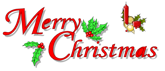Merry Christmas Word Art Combination PNG