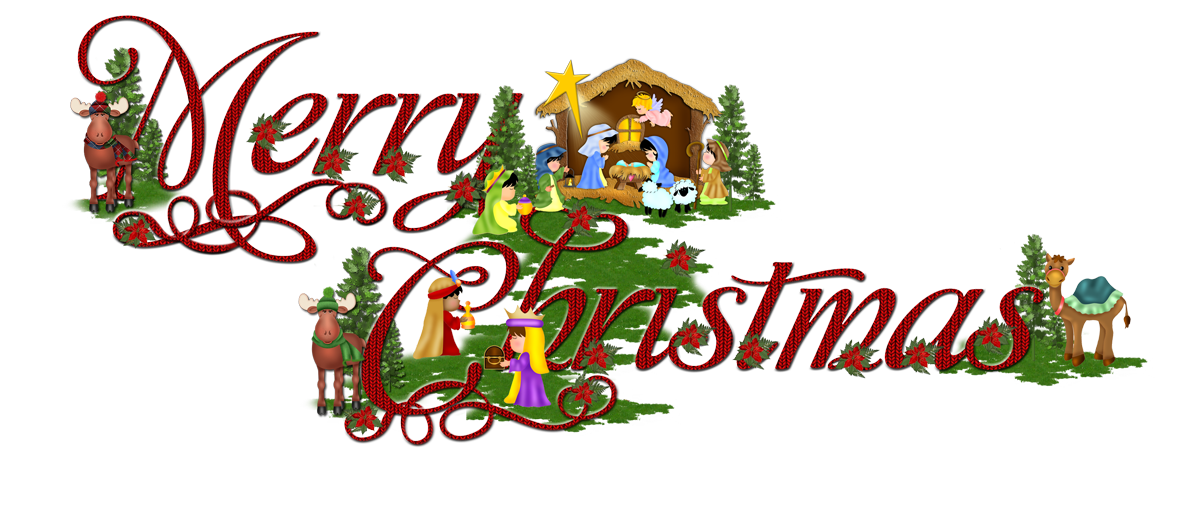 Merry Christmas Word Art Decoration PNG