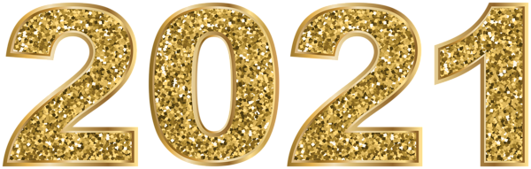 New Year 2021 Golden Glitter PNG