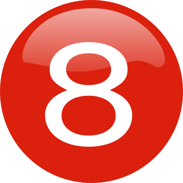 Number 8 PNG Photo Image