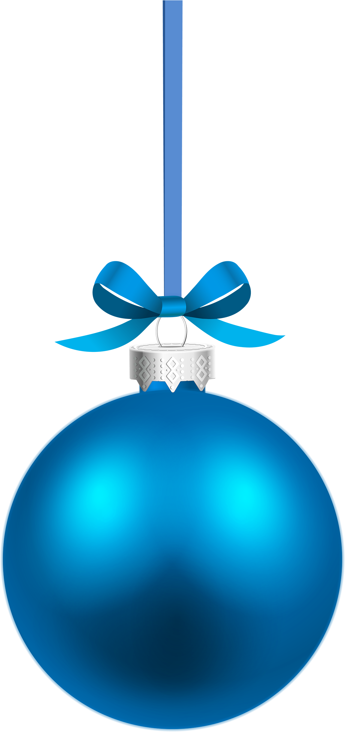 Ballon de Noël simple bleu PNG