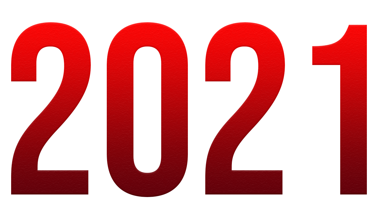 Red Gradient New Year 2021 Transparent PNG