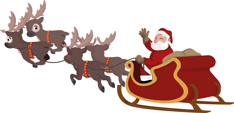 Reindeer Sleigh Clipart Background PNG