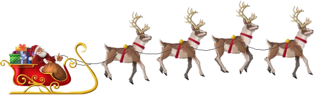Reindeer Sleigh Standing PNG