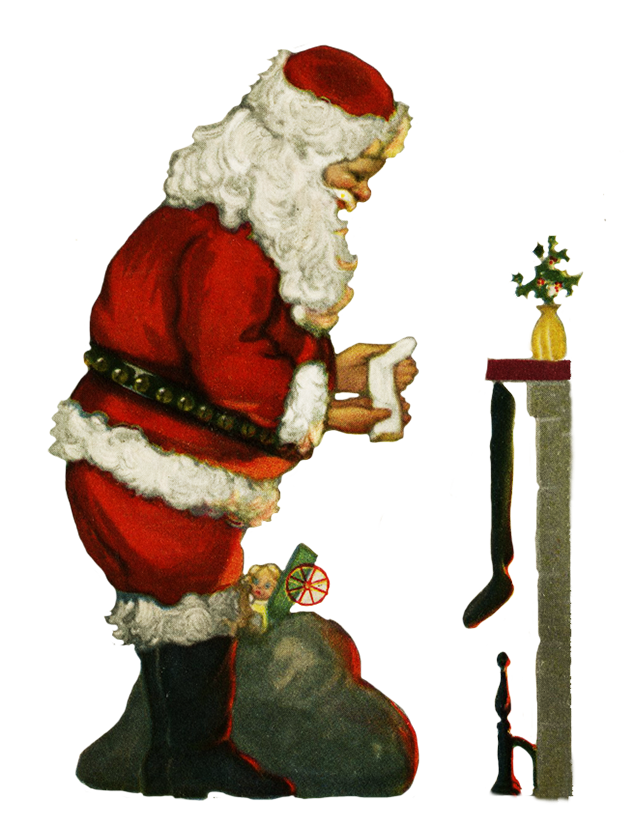 Retro Christmas Santa Claus PNG