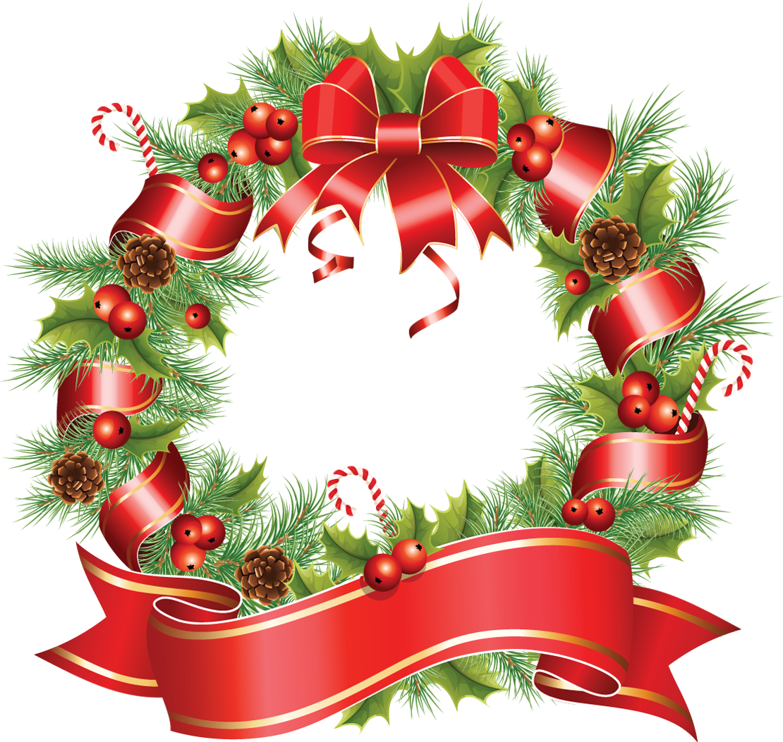 Round Christmas Frame Clipart PNG