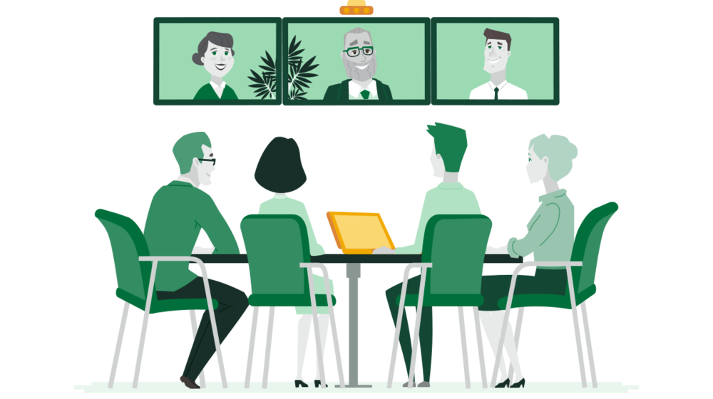Video Conference Round Table PNG