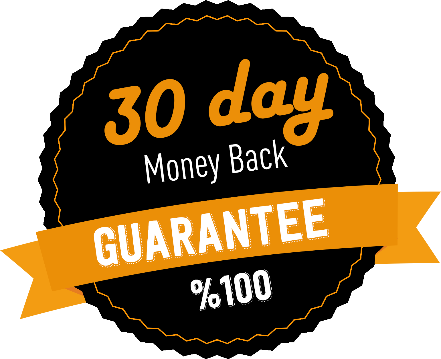30 Day Guarantee Money Back 100% Transparent PNG