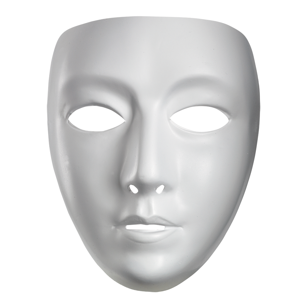 3D White Mask Transparent PNG